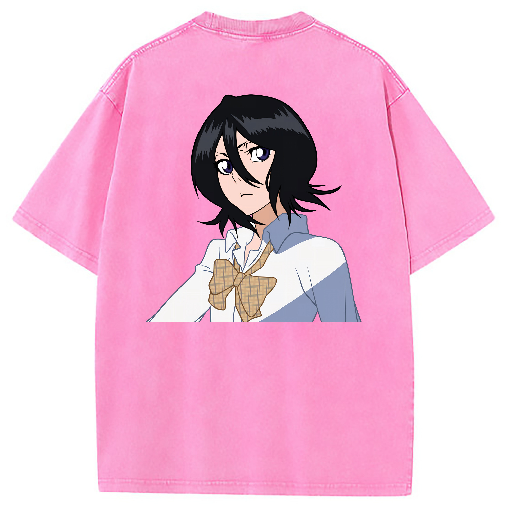 （画像用） ブリーチ 朽木ルキア BLEACH Kuchiki Rukia 綿100% ヴィンテージ風 半袖Tシャツ（背面プリント）